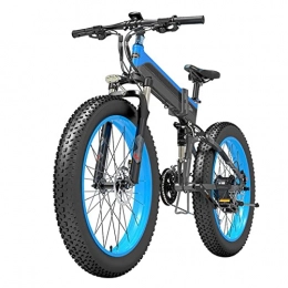 LYUN Bike Foldable Electric Bike for Adults 440 Lbs 25 Mph 1000W Electric Bike 26-Inch Fat Ebike Folding E Bike 48V Electric Mountain Bicycle (Color : 14.5AH blue)