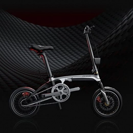 Hmvlw Electric Bike Hmvlw Portable bicycle LCD display folding electric bicycle 36v14 inch small carbon brazing dimensional LED double lamp beads portable battery folding bicycle (Color : B)
