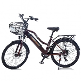 Hyuhome Electric Bike Hyuhome 26" Electric Bike for Adult, Mountain E-Bike for Men, Electric Hybrid Bicycle All Terrain, 36V Removable Lithium Battery Road Ebike, for Cycling Outdoor Travel Work Out (brown, 250w)