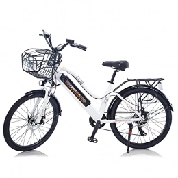 Hyuhome Electric Bike Hyuhome 26" Electric Bike for Adult, Mountain E-Bike for Men, Electric Hybrid Bicycle All Terrain, 36V Removable Lithium Battery Road Ebike, for Cycling Outdoor Travel Work Out (white, 250w)