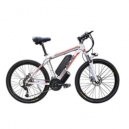 Hyuhome Bike Hyuhome Electric Bycicles for Men, 26" 48V 360W IP54 Waterproof Adult Electric Mountain Bike, 21 Speed Electric Bike MTB Dirtbike with 3 Riding Modes, white red