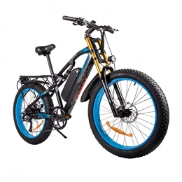 LYUN Electric Bike LYUN Electric Bike for Adults 26'' Ebike with 1000W Motor, 27MPH Electric Mountain Bike, Removable 48V / 17Ah Battery, 9-speed shift (Color : Black-blue)