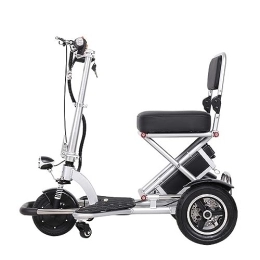OSHKI 10 Inch 3 Wheels Adult Electric Bicycle, Folding Adult Electric Tricycle with 48V 12AH Detachable Battery, Rear Push-Pull Storage Basket Electric Tricycle, Shopping Hiking