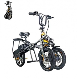 AI CHEN Bike Tricycle electric adult with back seat 14inch three-wheel electric bicycle folding tricycle 48V7.8AH lithium battery life 70km mini city mobility pedal bikes Three speed adjustment