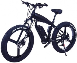 ZJZ Bike ZJZ 26 Inch 21 / 24 / 27 Speed Electric Mountain Bikes With 4.0" Fat Snow Bicycles Dual Disc Brakes Brakes Beach Cruiser Men Sports E-bikes (Color : 10Ah, Size : Black-B)