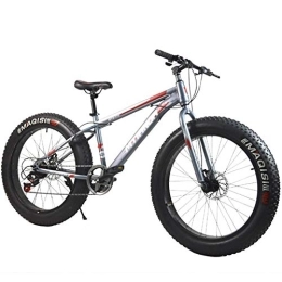 CHHD Bike CHHD 26 Inch Mountain Bike / Dual Disc Brake Variable Speed 4.0 Tire Aluminum Alloy Thickened Rim Snowmobile 7 Speed, Suitable For Adult Fat Man Woman Driving, White