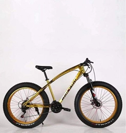 CXY-JOEL Bike CXY-JOEL Mens Adult Fat Tire Mountain Bike Double Disc Brake Beach Snow Bicycle High-Carbon Steel Frame Cruiser Bikes 26 inch Wheels-Orange_21 Speed, Gold