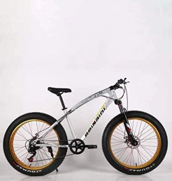 CXY-JOEL Bike CXY-JOEL Mens Adult Fat Tire Mountain Bike Double Disc Brake Beach Snow Bicycle High-Carbon Steel Frame Cruiser Bikes 26 inch Wheels-Orange_21 Speed, Grey
