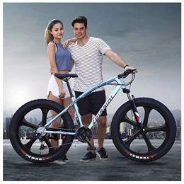 Fat Tire Adult Mountain Bike, High-Carbon Steel Frame Cruiser Bikes, Beach Snowmobile Mens Bicycle Double Disc Brake with Adjustable Seat