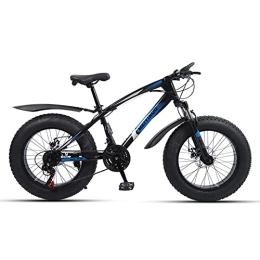  Fat Tyre Bike Fat Tire Mountain Bike, 20 Inch Wheels, 4 Inch Wide Knobby Tires, High Carbon Steel Frame, with Suspension Fork, 27 Speed Micro Shifter, Dual Disc Brake Design, Multiple Colors