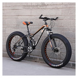 LHQ-HQ Bike LHQ-HQ Fat Tire Mountain Bike 26" Wheel 4" Wide Tires 7 Speed Dual Disc Brake Dual-Suspension Adult Bike for Height 5.2-6.4Ft, E