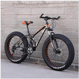 XinQing Bike XinQing Bike Adult Mountain Bikes, Fat Tire Dual Disc Brake Hardtail Mountain Bike, Big Wheels Bicycle, High-carbon Steel Frame (Color : New Orange, Size : 24 Inch 21 Speed)