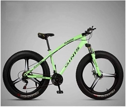 ZYLE Bike ZYLE 26 Inch Mountain Bicycle, High-carbon Steel Frame Fat Tire Mountain Trail Bike, Men's Womens Hardtail Mountain Bike with Dual Disc Brake (Color : Green, Size : 30 Speed 3 Spoke)