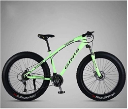 ZYLE Bike ZYLE 26 Inch Mountain Bicycle, High-carbon Steel Frame Fat Tire Mountain Trail Bike, Men's Womens Hardtail Mountain Bike with Dual Disc Brake (Color : Green, Size : 30 Speed Spoke)