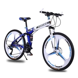 Adult Folding Mountain Bike,26 Inch MTB Bicycle 24/27Speed Folding Outroad Bicycles Double Shock-Absorbing Disc Brake Folding Mountain Bike Male and Female Student Bicycle E,26in27Speed