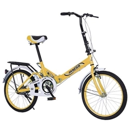 AGrAdi Bike Adult Road Racing Bike Mountain Bikes Ultra-Light Folding Bike, Folding Bike 20 Inch Small Bicycle Adult Students Portable Women's City Riding Cycling, Suitble for Travel and Go Working (Yellow )