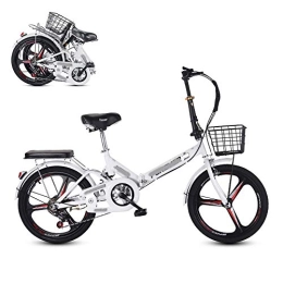 CHHD Bike CHHD Folding Adult Bicycle, 20-inch 6-speed Variable Speed Integrated Wheel, Free Installation Commuter Bicycle, Adjustable and Comfortable Seat Cushion