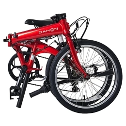 Dahon Folding Bike Dahon VYBE D7 Folding Bike, Lightweight Aluminum Frame; 7-Speed Gears; 20” Foldable Bicycle for Adults, Red