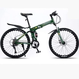FAXIOAWA Bike FAXIOAWA 26inch Mountain Bike Folding Bicycle Aluminum Alloy Students Variable Speed Off-road Shock-absorbing Bicycles (green 30 speed)