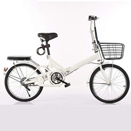 Jbshop Folding Bike Jbshop Folding Bikes Folding Bicycle 20 Inch Student Adult Men And Women Variable Speed Car Ultra Light Portable Bicycle Portable folding Bike Bicycle (Color : White, Size : 20inch)