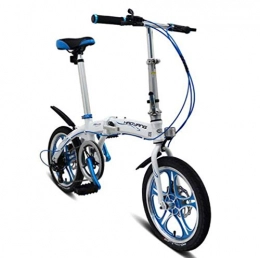 JI TA Bike JI TA Folding Bikes City Bicycle For Adults Men Women Teens Unisex, with Adjustable Handlebar & Seat Folding Pedals, lightweight, aluminum Alloy, comfort Saddle / White