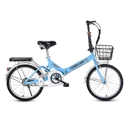JYCCH Folding Bike JYCCH Adult Folding Bike, 20-Inch Wheels, Rear Carry Rack, Multiple Colors (Blue)