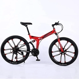 JYCCH Bike JYCCH Mountain Bike, Adult Folding Mountain Bike 26 Inch 27Speed Variable Speed Road Bicycle Cycling Off-road Soft Tail Bicycle Men Women Outdoor Sports Ride BU 3 wheels- 26" 21SPD (Rd 10 Wheels 24)