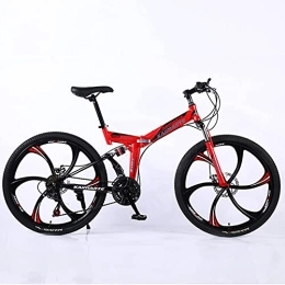 JYCCH Bike JYCCH Mountain Bike, Adult Folding Mountain Bike 26 Inch 27Speed Variable Speed Road Bicycle Cycling Off-road Soft Tail Bicycle Men Women Outdoor Sports Ride BU 3 wheels- 26" 21SPD (Rd 6 Wheels 24)