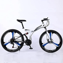 JYCCH Bike JYCCH Mountain Bike, Adult Folding Mountain Bike 26 Inch 27Speed Variable Speed Road Bicycle Cycling Off-road Soft Tail Bicycle Men Women Outdoor Sports Ride BU 3 wheels- 26" 21SPD (Wt 3 Wheels 24)