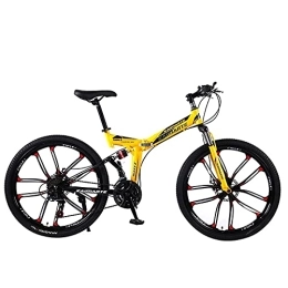 JYCCH Bike JYCCH Mountain Bike, Adult Folding Mountain Bike 26 Inch 27Speed Variable Speed Road Bicycle Cycling Off-road Soft Tail Bicycle Men Women Outdoor Sports Ride BU 3 wheels- 26" 21SPD (Yl 10 Wheels 24)