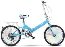 JYTFZD Folding Bike JYTFZD WENHAO Folding Bike for Adults, Women, Men, Rear Carry Rack, Front and Rear Fenders, 6 Speed Aluminum Easy Folding City Bicycle 20-inch Wheels, Disc Brake (Color:C) (Color : B)