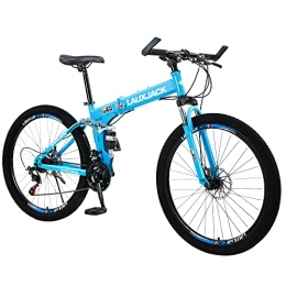 KANULAN Folding Bike KANULAN Blue Bike Mountain Bicycle Easy To Fold, Ergonomic Saddle Folding Bike, Anti-skid Tires, Comfortable And Beautiful, Small Space Occupation T(Size:30 speed)