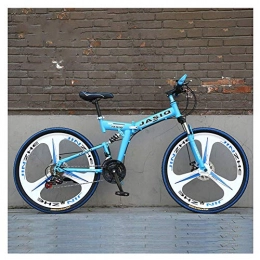 LHQ-HQ Folding Bike LHQ-HQ Outdoor sports 26 Inch Mountain Bike Variable 27 Speed Bicycle Double Shock Absorption Sports Car OffRoad Racing Adult High Carbon Steel Folding Frame Outdoor sports Mountain Bike