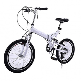 LHQ-HQ Folding Bike LHQ-HQ Outdoor sports Folding bicycle, mountain bike 20 inch 7 speed variable adult outdoor riding trip Outdoor sports Mountain Bike (Color : White)