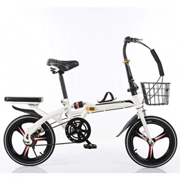 LHQ-HQ Bike LHQ-HQ Outdoor sports Folding Bike 16 Inch Women's Variable Speed Shock Absorber Adult Super Light Children's Student Bicycle with Basket And High Carbon Steel Frame Outdoor sports Mountain Bike