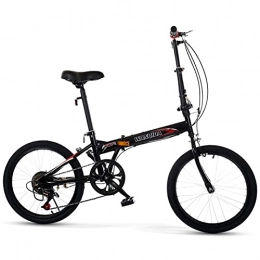 Men And Women, Adults, Students, Ultra-light Portable Folding Leisure Bicycles 16 Inches, 20 Inches Folding Variable Speed Bicycles (Color : Black, Size : 20 inches)