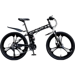 MIJIE Bike MIJIE Foldable Mountain Bike - Variable Speeds, Easy Assembly, Off-Road Adventure Ready, Comfortable Ergonomics, Dual Disc Brakes, Women Foldable Bike (black 26inch)