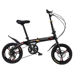 Mu Bike MU 14 inch Folding Bicycle Mini Ultralight Portable Variable Speed Disc Brake Adult Children Students Men and Women 16 Small Bicycles, Black, 14 Inches