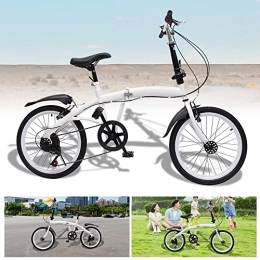RainWeel Folding Bike RainWeel Folding Bicycle For Adults 20" 7 Speed Folding Bike Gear Lever Double V Brakes Folding City Bike, Seat And Handlebar Adjustable