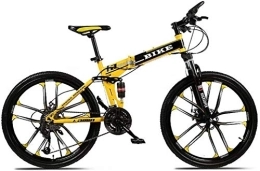 SEESEE.U Folding Bike SEESEE.U Men's Mountain Bikes, Mountain Bicycle 24 / 26 Inches Foldable MountainBike with Kettle frame Adjustable Seat High-carbon Steel Hardtail Mountain Bike with 10 Cutter Wheel, 27-stage shift, 2.
