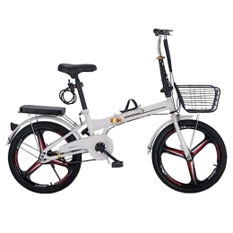 WOLWES Folding Bike WOLWES Adult Folding Bike, Folding Bike, Lightweight Foldable Bicycle, Carbon Steel Height Adjustable Camping Bicycle Folding Bike for Adult Men Women A, 20in