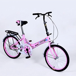 XQ Folding Bike XQ 20 Inches Folding Bike Single Speed Bicycle Men And Women Bike Adult Children's Bicycle (Color : Pink)