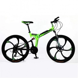 Zhangxiaowei Folding Bike Zhangxiaowei Mens Mountain Bike, Front Suspension, 21 / 24-Speed, 26-Inch Wheels, 17.5-Inch Aluminum Frame, Green, 21 speed
