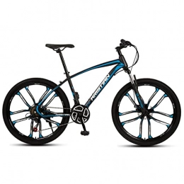 AZXV Bike Adult Mountain Bike Full Suspension Dual Disc Brakes Mountain Bike 26-Inch Wheels，21 / 24 / 27 Speed Drivetrain，Rigid Hardtail，Hydraulic Disc Brakes，Adjustable Seat，Mul black blue-21