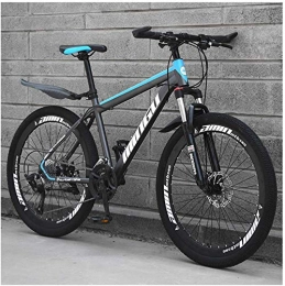 Asinean Mountain Bike Asinean 26 Inch Mountain Bike, Disc Brakes Mens Bicycle with Front Suspension, High Carbon Steel Hardtail Front Suspension MTB Adjustable Seat, Gray Blue, 21 Speed