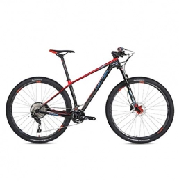 BIKERISK Bike BIKERISK Carbon fiber Mountain Bike 27.5 / 29'' Hybrid Bike with Front / Full Suspension, 22 / 33 Speeds Derailleur, Adjustable Seat(Black red), 22speed, 27.5×17