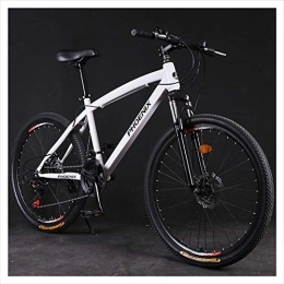 BybAgs Mountain Bike BybAgs Bikes, Hardtail Mountain Bike 26 inch for Adults Women, 21 / 24 / 27 Speed Girls Mountain Bicycle with Mechanical Disc Brakes, All Terrain Trail Bikes, High Carbon Steel Frame / White / 24 Speed