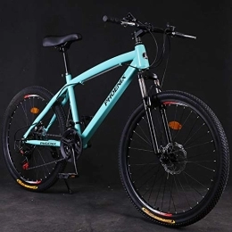 BybAgs Bikes,Hardtail Mountain Trail Bike 24 inch for Adults Women, Girls Mountain Bicycle with Front Suspension & Mechanical Disc Brakes, High Carbon Steel Frame & Adjustable Seat/Green/27 Speed