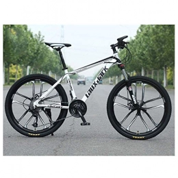 Chenbz Bike Chenbz Outdoor sports Mountain Bike 21 Speed Dual Disc Brake 26 Inches 10 Spoke Wheel Front Suspension Bicycle, White