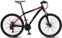 CHHD Bike CHHD Mountain Bikes, 26 Inch Adult Mountain Bikes, 27 Speed Mountain Bike with Dual Disc Brake, Aluminum Frame Front Suspension All Terrain Mountain Bicycle, Black